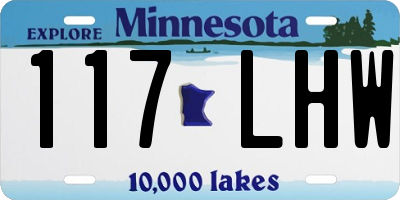 MN license plate 117LHW