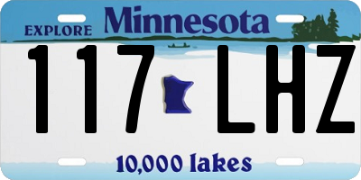 MN license plate 117LHZ