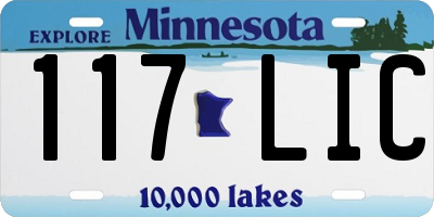 MN license plate 117LIC