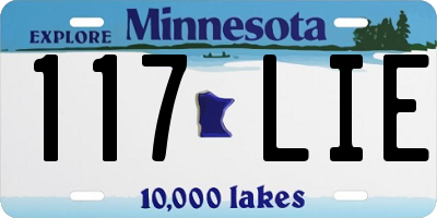 MN license plate 117LIE