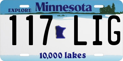 MN license plate 117LIG