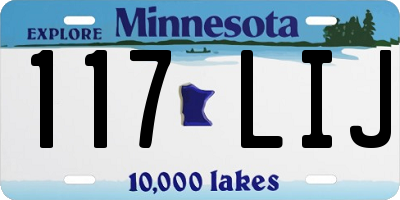 MN license plate 117LIJ