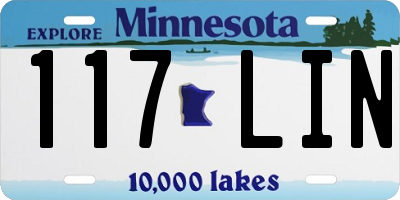 MN license plate 117LIN