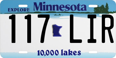 MN license plate 117LIR