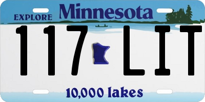 MN license plate 117LIT