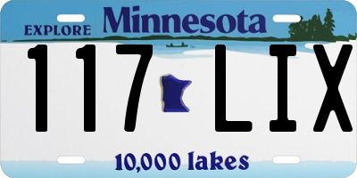 MN license plate 117LIX