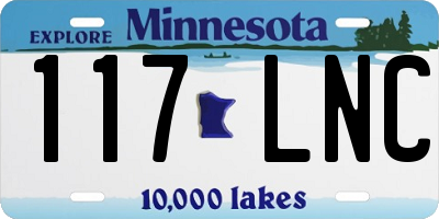 MN license plate 117LNC