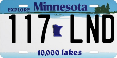 MN license plate 117LND