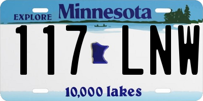MN license plate 117LNW