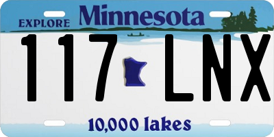 MN license plate 117LNX