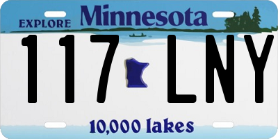 MN license plate 117LNY