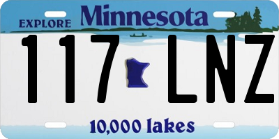 MN license plate 117LNZ