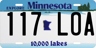 MN license plate 117LOA
