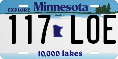 MN license plate 117LOE