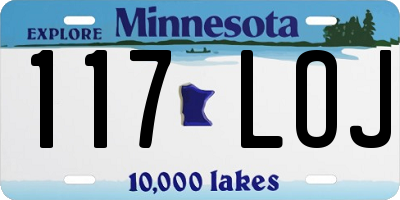 MN license plate 117LOJ