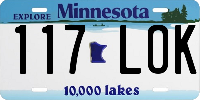 MN license plate 117LOK