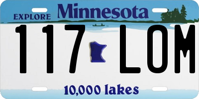 MN license plate 117LOM