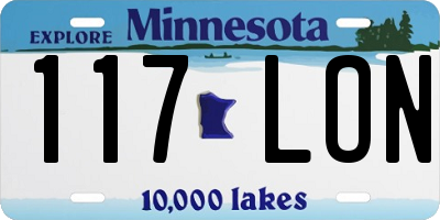 MN license plate 117LON