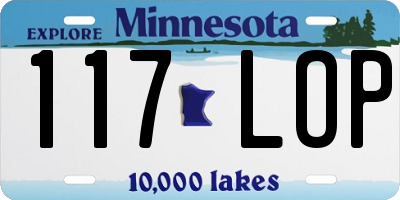 MN license plate 117LOP