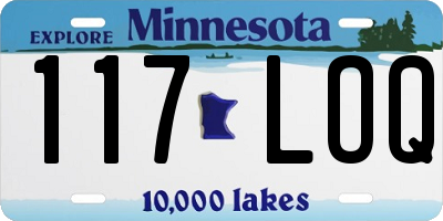 MN license plate 117LOQ