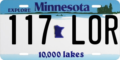 MN license plate 117LOR