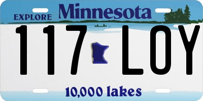 MN license plate 117LOY