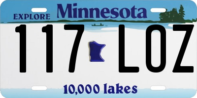 MN license plate 117LOZ