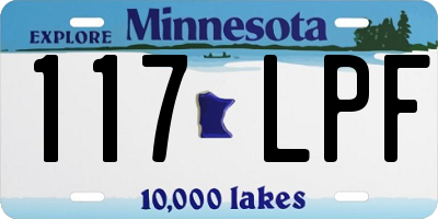 MN license plate 117LPF
