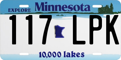 MN license plate 117LPK