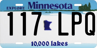 MN license plate 117LPQ