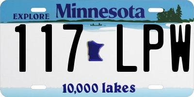 MN license plate 117LPW