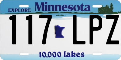 MN license plate 117LPZ