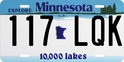 MN license plate 117LQK