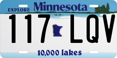MN license plate 117LQV