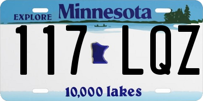 MN license plate 117LQZ