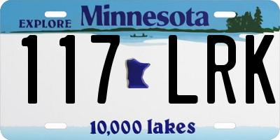 MN license plate 117LRK