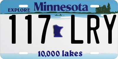 MN license plate 117LRY