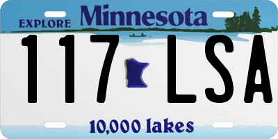 MN license plate 117LSA