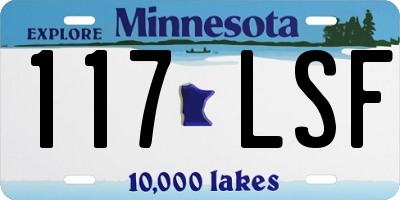 MN license plate 117LSF