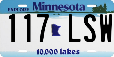 MN license plate 117LSW