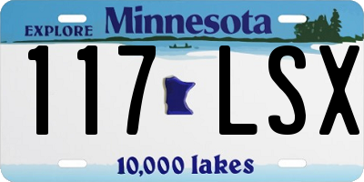 MN license plate 117LSX