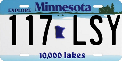 MN license plate 117LSY