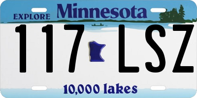 MN license plate 117LSZ