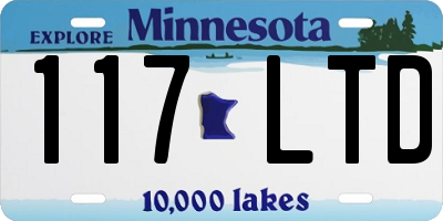 MN license plate 117LTD