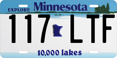 MN license plate 117LTF
