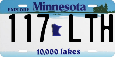 MN license plate 117LTH