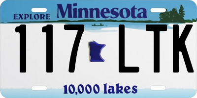MN license plate 117LTK