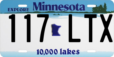 MN license plate 117LTX