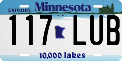 MN license plate 117LUB