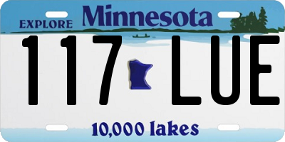 MN license plate 117LUE